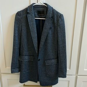 Banana Republic wool blend textured knit boyfriend blazer